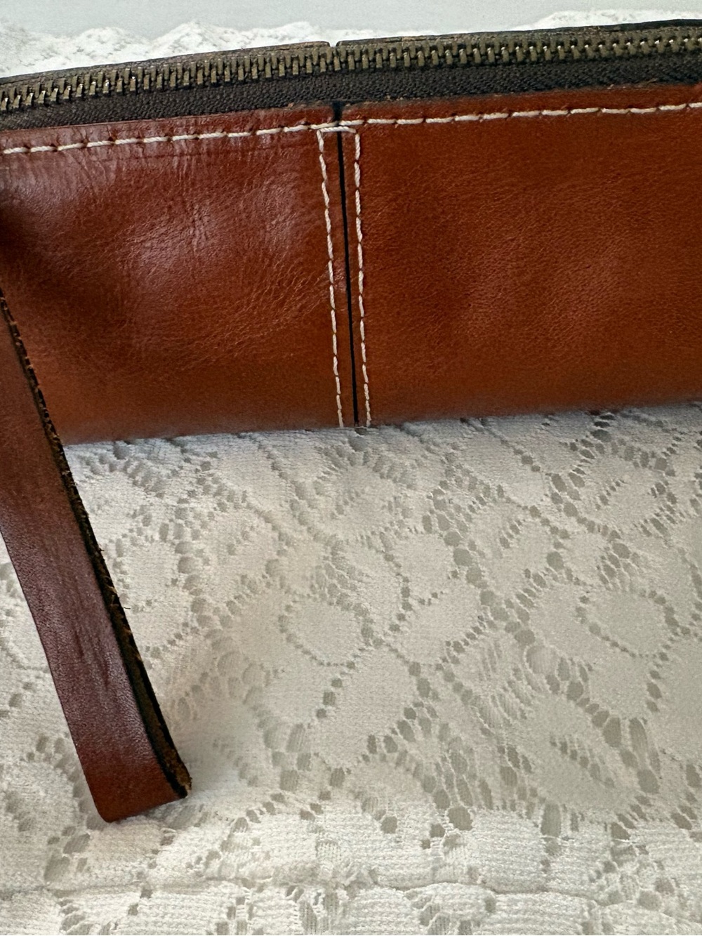 Patricia Nash brown leather wristlet, GUC - Picture 3 of 16